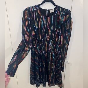 Lini Gemma Metallic Puffer Sleeve Mini Dress